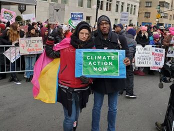 My partner Shawn and I at the Women's March in NYC