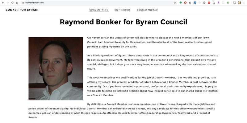 Bonker for Byram home page